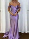 Mermaid Off-the-shoulder Satin Corset Prom Dresses #Milly020126132