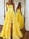 Puffy Ball Gown/Princess Chiffon Satin Tiered Ruffle Prom Dresses #Milly020126143