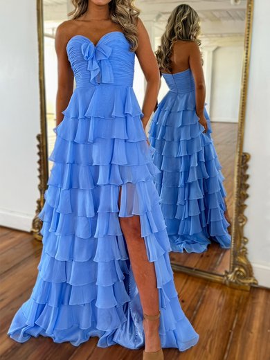 Elegant Ball Gown/Princess Chiffon Sweetheart Tiered Prom Dresses #Milly020126144