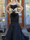 Mermaid Square Neck Satin Cut Out Prom Dresses With Beading #Milly020126161