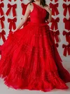 Ball Gown One Shoulder Tulle Ruffle Tiered Prom Dresses #Milly020126200