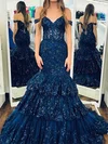 Mermaid Off-the-shoulder Tulle Tiered Prom Dresses With Appliques #Milly020126216