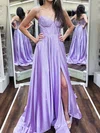 A-line V-neck Satin Corset Beaded Prom Dresses #Milly020126220