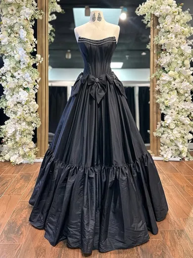 Ball Gown Strapless Satin Corset Prom Dresses With Bow #Milly020126250
