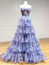 Unique Ball Gown/Princess Tulle Tiered Floral Prom Dresses #Milly020126256