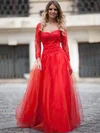 Princess Sweetheart Tulle Floor-length Appliques Lace Prom Dresses #02017305