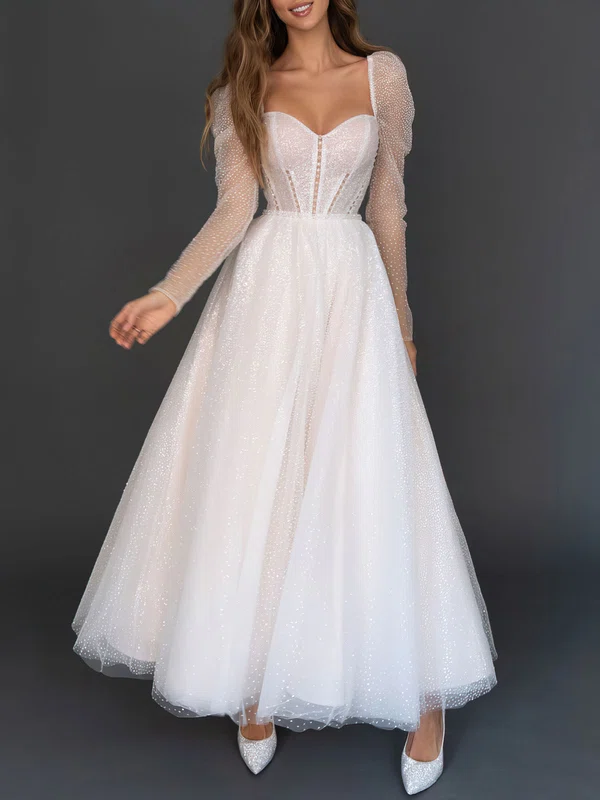 Ball Gown/Princess Sweetheart Glitter Ankle-length Wedding Dress #Milly00027227