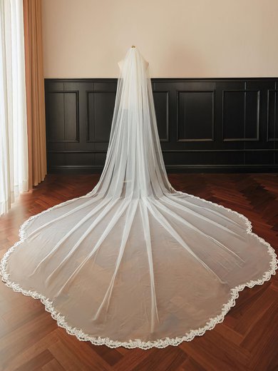 Cathedral Bridal Veils One-tier Lace Applique Edge #Milly03010270