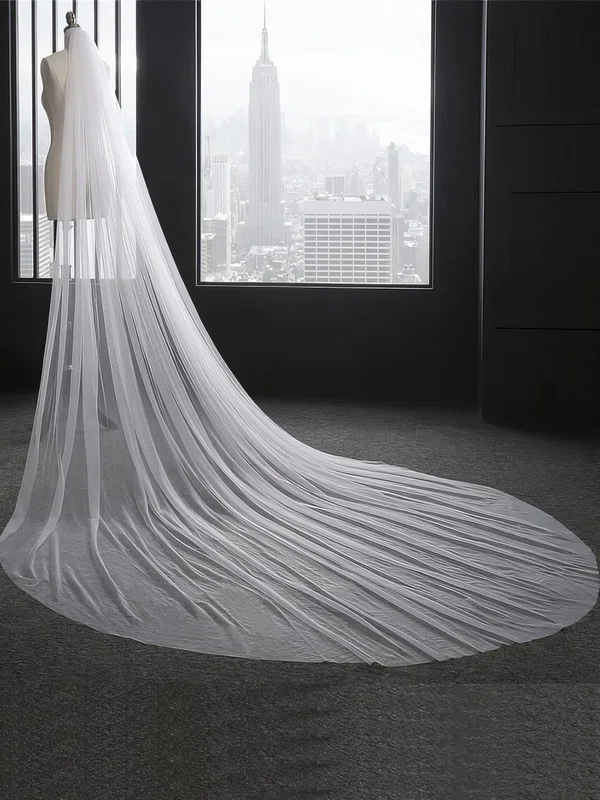 Chapel Bridal Veils One-tier Cut Edge #Milly03010272