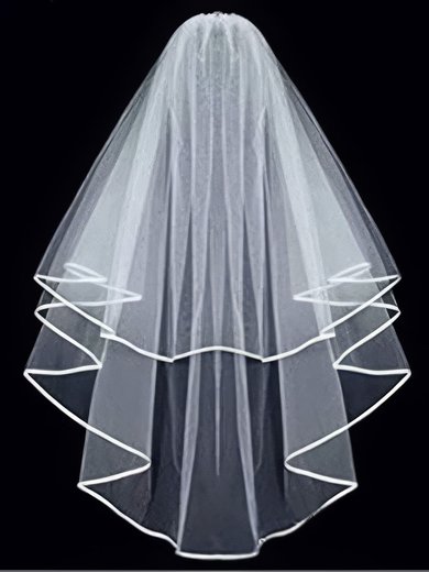 Elbow Bridal Veils Two-tier Ribbon Edge #Milly03010302