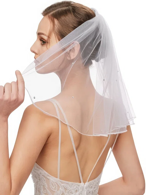 Shoulder Veils One-tier Cut Edge #Milly03010303