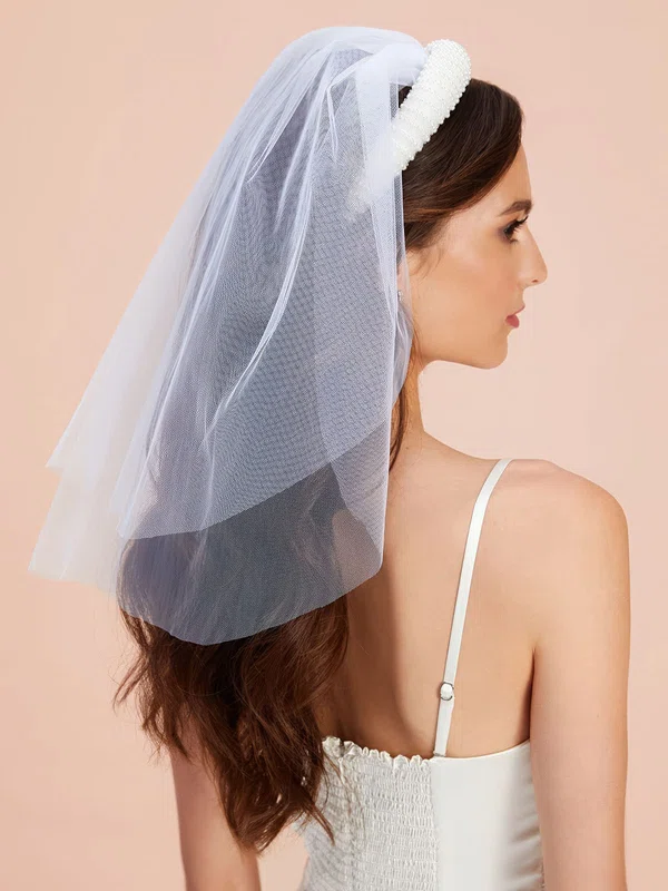 Shoulder Veils Two-tier Cut Edge #Milly03010306