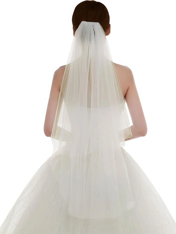 Fingertip Bridal Veils Two-tier Cut Edge #Milly03010314