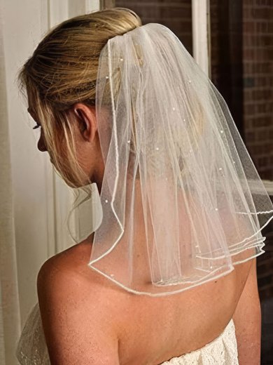 Shoulder Veils One-tier Ribbon Edge #Milly03010315