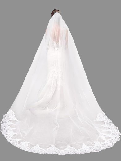 Cathedral Bridal Veils One-tier Lace Applique Edge #Milly03010326