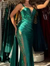 Sheath/Column Sweetheart Satin Prom Dresses With Appliques #Milly020126309