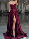 A-line Sweetheart Satin Corset Prom Dresses With Ruched #Milly020126318