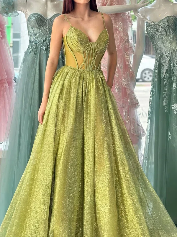 Glitter Ball Gown/Princess V-neck Ruched Prom Dresses #Milly020126341