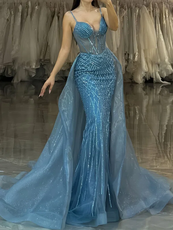 Glitter Sheath/Column V-neck Beaded Prom Dresses #Milly020126362