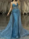 Glitter Sheath/Column V-neck Beaded Prom Dresses #Milly020126362