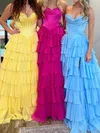 Cute Ball Gown/Princess Chiffon Satin Tiered Split Prom Dresses #Milly020126391