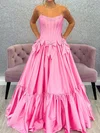 Ball Gown Strapless Satin Corset Prom Dresses With Bow #Milly020126393
