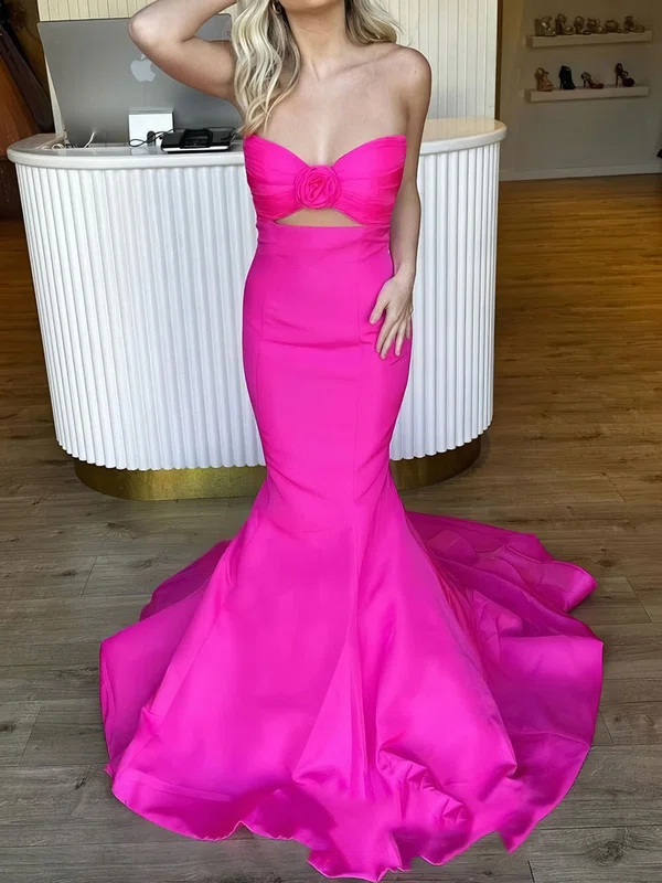 Mermaid Strapless Satin Cut Out Prom Dresse #Milly020126429