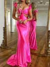 Elegant Trumpet/Mermaid Satin Sweetheart Ruffle Prom Dresses #Milly020126444