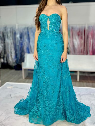 Elegant Sheath/Column Lace Sweetheart Appliques Prom Dresses #Milly020126452