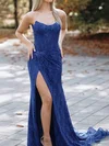 Sheath/Column V-neck Lace Beaded Prom Dresses With Ruched #Milly020126470