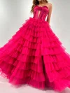 Glitter Ball Gown/Princess Sweetheart Tiered Ruched Prom Dresses #Milly020126474