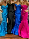 Mermaid Strapless Satin Prom Dresses With Bow #Milly020126478
