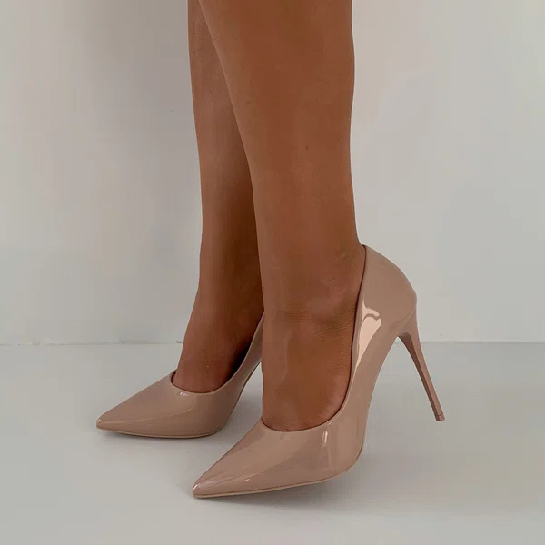 Nude Stiletto Heel Closed Toe Pumps #Milly03031557