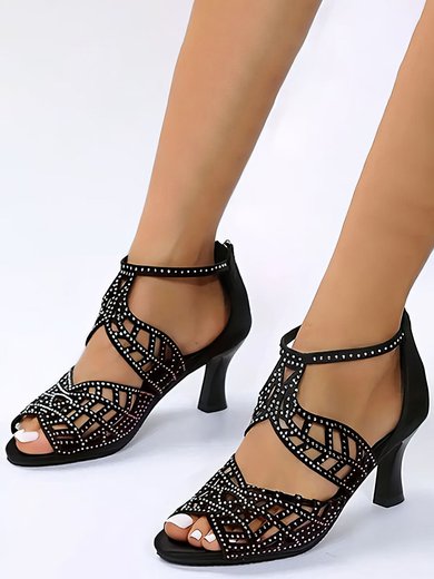 Women's Latin Shoes Rhinestone Leather Indoor Dance Shoes #Milly03031580