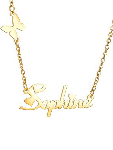 Custom 18k Gold Plated Butterfly Name Necklace Christmas Gifts #Milly03060211