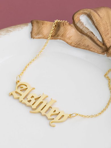 Custom 18k Gold Plated Letter Old English Name Necklace Birthday Gifts #Milly03060216