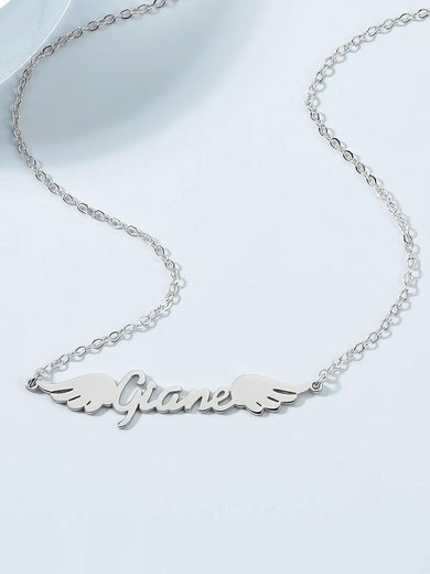 Letter Attractive Beautiful Classic Elegant Name Necklace With Wings #Milly03060220