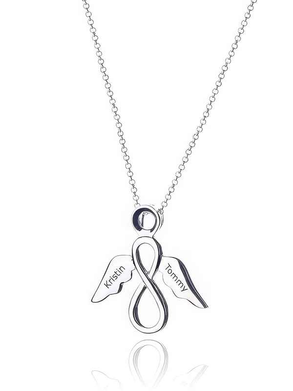 Family Infinity Name Necklace With Wings #Milly03060228