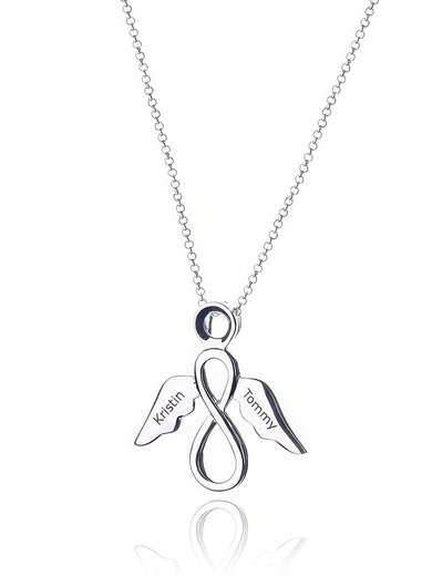 Family Infinity Name Necklace With Wings #Milly03060228