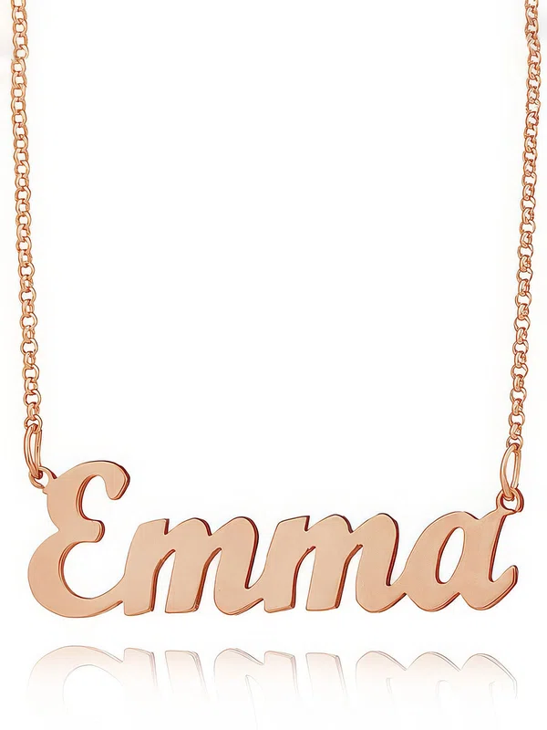 Custom 18k Rose Gold Plated Letter Name Necklace Birthday Gifts #Milly03060234