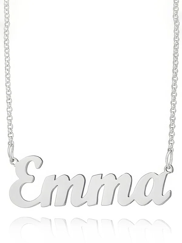 Custom Silver Letter Name Necklace Birthday Gifts #Milly03060235