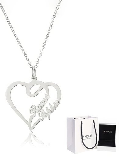Custom Family Heart Two Name Necklace Birthday Gifts #Milly03060237