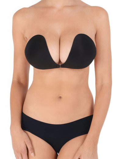 Breathable Multi-wear Seamless Black Backless Bra #Milly03110013