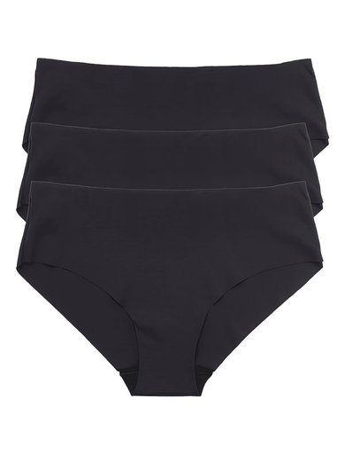 Special Offer 3 PCS Multi-Pack Seamless Black Panties #Milly03110027