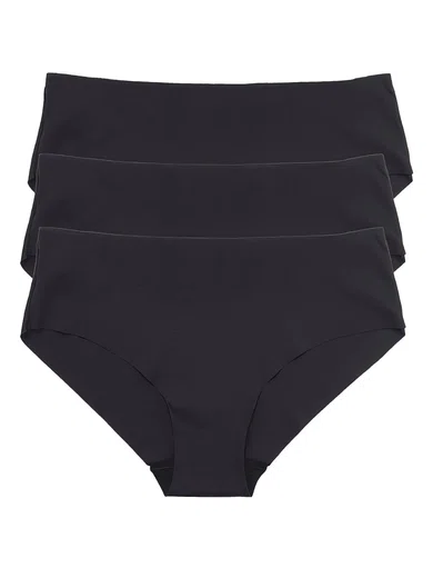 Special Offer 3 PCS Multi-Pack Seamless Black Panties #Milly03110027