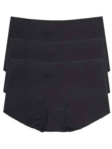3 PCS Multi-Pack Women's Seamless Black Hipsters Panties #Milly03110035