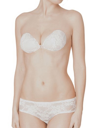 Sticky White The Classic Lace Backless Bra #Milly03110065