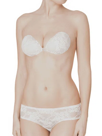 Sticky White The Classic Lace Backless Bra #Milly03110065