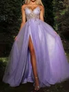 Ball Gown V-neck Tulle Prom Dresses With Beading #Milly020126594