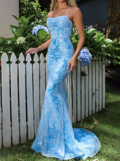 Glitter Trumpet/Mermaid Cowl Neck Lace-up Prom Dresses #Milly020126595